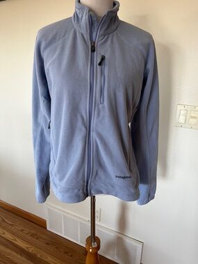 Patagonia Light Blue Zip-Up Fleece Jacket size L